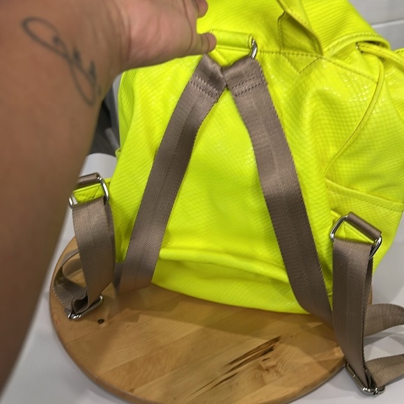 Nine West Bright Lights Python Embossed Backpack/Purse - Yellow - Picture 2 of 11